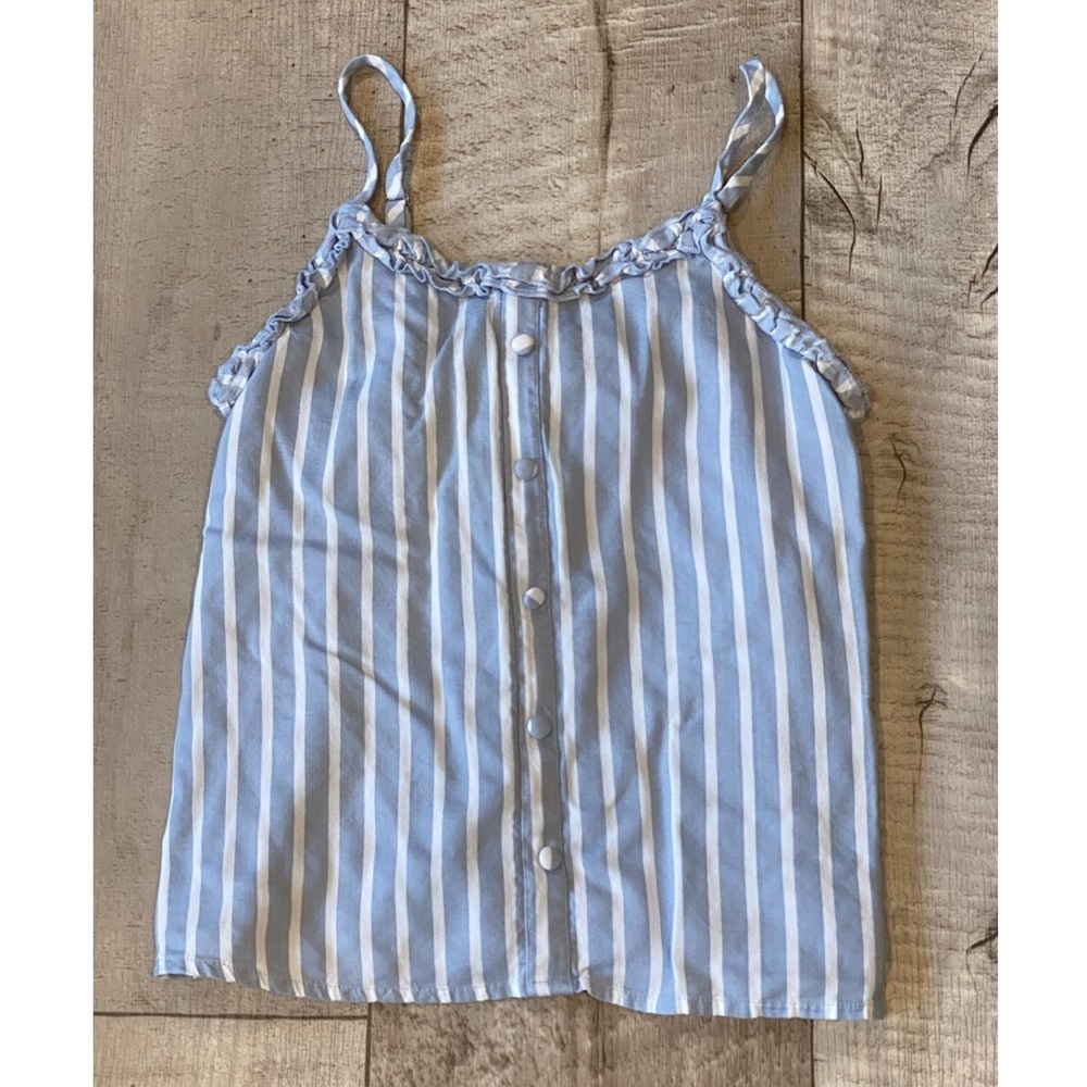 Girl's Striped Abercrombie Baby Blue&White Summer Camisole In A Size(11-12)